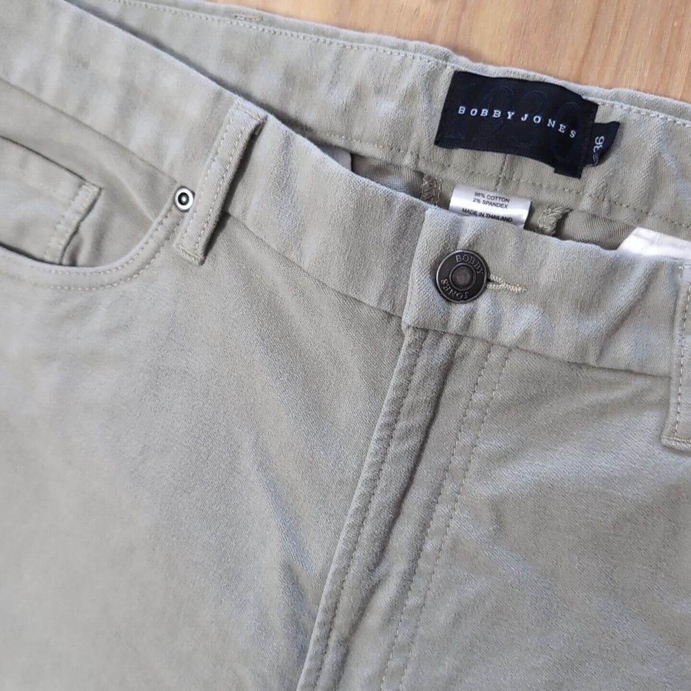 NEW Bobby Jones Pants Mens Size 36X34Green Chinos‎ Brushed Cotton Stretch
